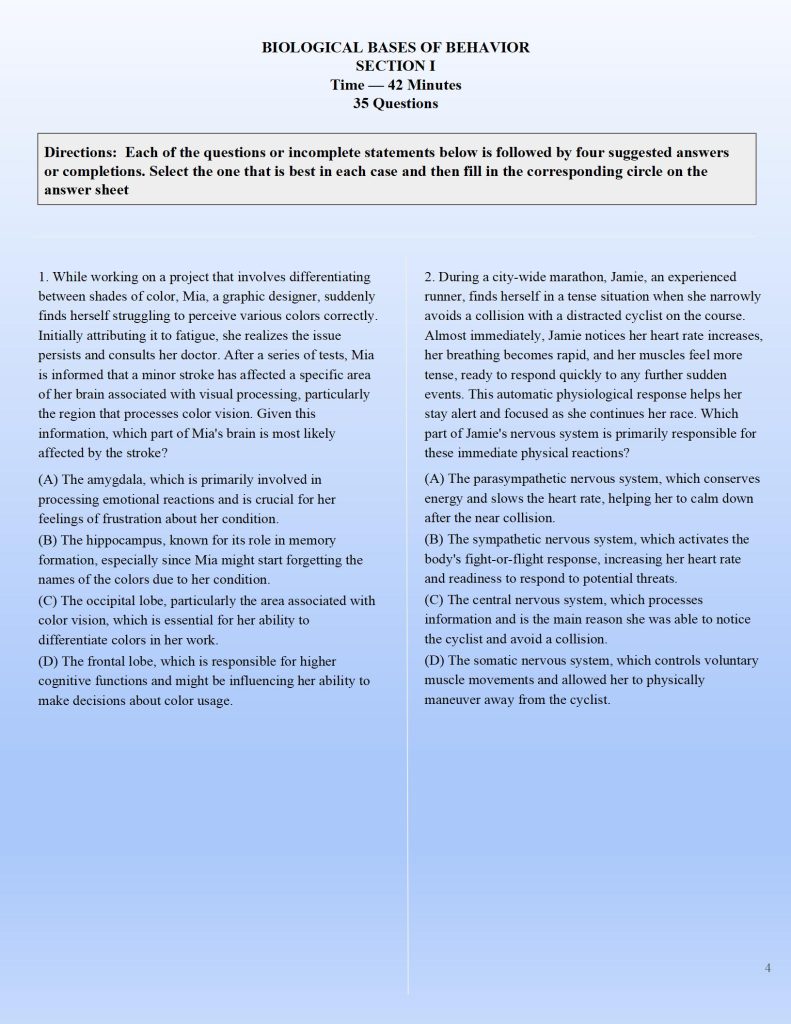 图片[3]-AP Psychology Biological Test