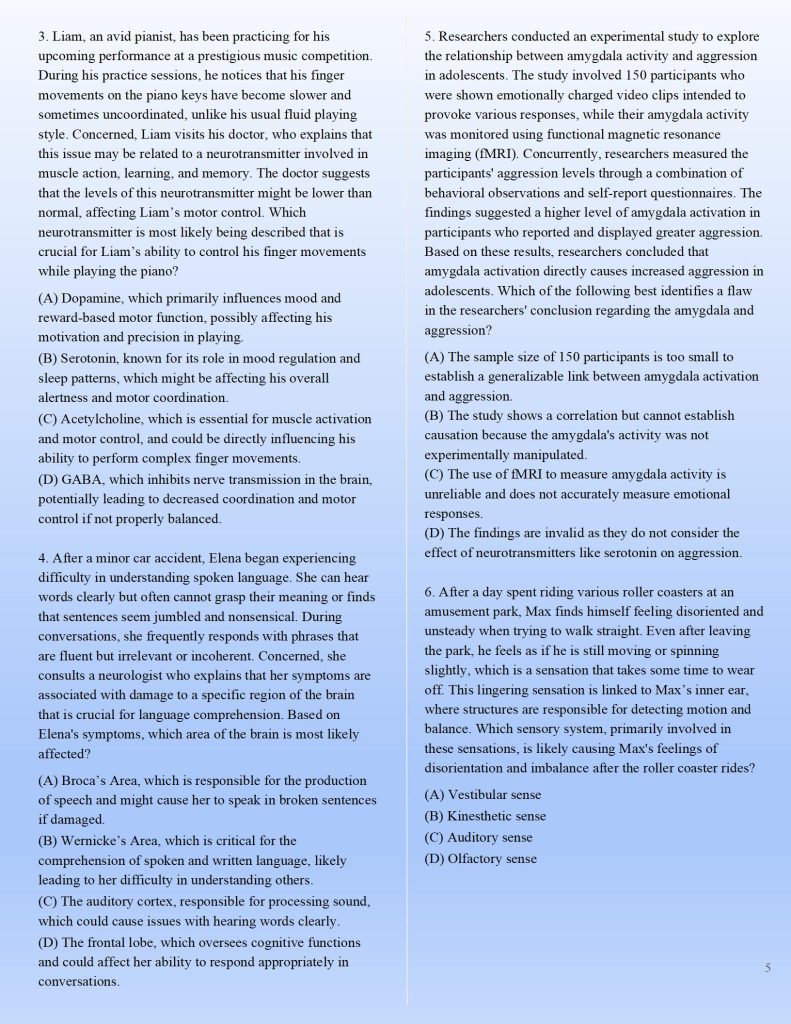 图片[4]-AP Psychology Biological Test